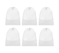 PATIKIL Bolsa para Zapatos con cordón, 6 Bolsas de Viaje de 14 x 11 Pulgadas, Bolsas de Zapatos de Almacenamiento de Zapatos no Tejidos, Organizador de Botas y Zapatos para Viajes， Blanco