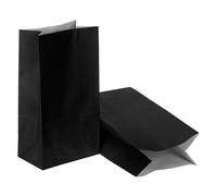 PATIKIL Bolsas de papel de 9.5 x 3.2 x 5.1 pulgadas, 50 bolsas de papel kraft para regalo, bolsas de regalo de almuerzo, suministros de fiesta para boda, cumpleaños, Halloween, graduación, color negro