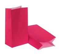 PATIKIL Bolsas de papel de 9.5 x 3.2 x 5.1 pulgadas, 50 bolsas de papel kraft para regalo, bolsas de regalo de almuerzo, suministros de fiesta para boda, cumpleaños, Halloween, graduación, color rojo