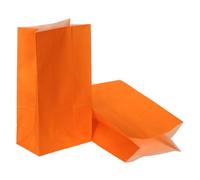 PATIKIL Bolsas de papel de 9.5 x 3.2 x 5.1 pulgadas, 50 bolsas de papel kraft para regalo, bolsas de regalo de almuerzo, suministros de fiesta para boda, cumpleaños, Halloween, graduación, naranja