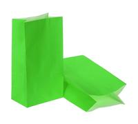 PATIKIL Bolsas de papel de 9.5 x 3.2 x 5.1 pulgadas, 50 bolsas de papel kraft para regalo, bolsas de regalo de almuerzo, suministros de fiesta para boda, cumpleaños, Halloween, graduación, verde