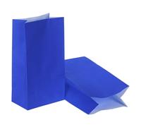 PATIKIL Bolsas de papel de 9.5 x 3.2 x 5.1 pulgadas, 50 bolsas de papel kraft para regalo, bolsas de regalo de almuerzo, suministros de fiesta para boda, cumpleaños, Halloween, graduación, azul marino