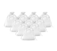 PATIKIL Bolsas De Raso Con Cordón, Paquete De 20 Bolsas De 6 X 8 Pulgadas Para Favor De Boda, Mini Embalaje De Regalo Para Cumpleaños Navidad Joyería Fiesta Almacenamiento, Blanco