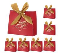 PATIKIL Bolsas De Regalo De 4.5x1.8x4 Pulgadas Para Regalos 20 Pcs Bolsa De Papel Gracias Con Cinta Para Boda Día De La Madre Pascua Aniversario Navidad Celebración De Graduación Oro