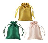 PATIKIL Bolsas de Satén con Cordón, Pack de 3 Bolsas de Regalo Mini de 3x4 Pulgadas para Bodas, Cumpleaños, Navidad, Fiestas de Joyería, 3 Colores