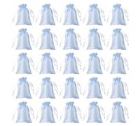 PATIKIL Bolsas de Satén con Cordón, Pack de 50 Bolsas de Regalo Mini para Bodas, Cumpleaños, Navidad, Fiestas de Joyería, Color Azul Cielo, 4x6 Pulgadas