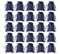 PATIKIL Bolsas de Satén con Cordón, Pack de 50 Bolsas de Regalo Mini para Bodas, Cumpleaños, Navidad, Fiestas de Joyería, Color Azul Marino, 3x4 Pulgadas