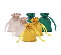 PATIKIL Bolsas De Satén Con Cordón, Paquete De 6, 3 X 4 Pulgadas, Bolsas De Favor De Boda Mini Embalaje De Regalo Para Cumpleaños Navidad Joyería Fiesta, Verde/Champán/Dorado
