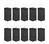 PATIKIL Bolsas De Vino Helado, 10 Pcs Bolsas De Regalo Plegables Portátiles De PVC Transparente Con Asas Para champaña Fiestas Al Aire Libre Cerveza Fría Bebidas Refrescadas, Negro