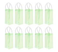 PATIKIL Bolsas De Vino Helado 10 Pcs Portátiles Plegables Fundas Transparentes Para Vino Enfriador De PVC Transparente Con Asas Para champaña Fiestas Bebidas Refrescantes Verde