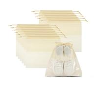 PATIKIL Bolsas de zapatos para viajes, a prueba de polvo, con cordón, cubierta antipolvo no tejida, bolsa de almacenamiento de zapatos de viaje para embalaje con ventana transparente para mujeres y
