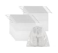 PATIKIL Bolsas de zapatos para viajes, a prueba de polvo, con cordón, cubierta antipolvo no tejida, bolsa de almacenamiento de zapatos de viaje para embalaje con ventana transparente para mujeres y