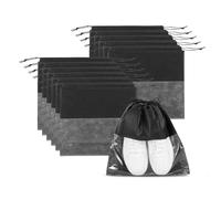 PATIKIL Bolsas de zapatos para viajes, a prueba de polvo, con cordón, cubierta antipolvo no tejida, bolsa de almacenamiento de zapatos de viaje para embalaje con ventana transparente para mujeres y
