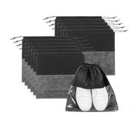 PATIKIL Bolsas de zapatos para viajes, a prueba de polvo, con cordón, cubierta antipolvo no tejida, bolsa de almacenamiento de zapatos de viaje para embalaje con ventana transparente para mujeres y