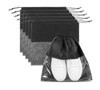 PATIKIL Bolsas de zapatos para viajes, bolsas con cordón a prueba de polvo, no tejidas, bolsas de almacenamiento de zapatos de viaje para embalaje con ventana transparente para mujeres y hombres