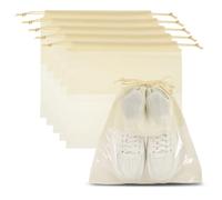 PATIKIL Bolsas de zapatos para viajes, bolsas con cordón a prueba de polvo, no tejidas, bolsas de almacenamiento de zapatos de viaje para embalaje con ventana transparente para mujeres y hombres