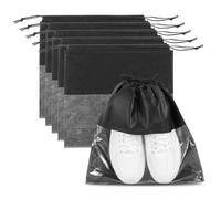 PATIKIL Bolsas de zapatos para viajes, bolsas con cordón a prueba de polvo, no tejidas, bolsas de almacenamiento de zapatos de viaje para embalaje con ventana transparente para mujeres y hombres