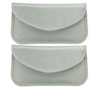 PATIKIL Bolsas Faraday, Paquete de 2 Bolsas Bloqueadoras de Señal de 6.5 Pulgadas para Llaves Anti-Robo Protección de Coche Celular RFID GPS Cartera de Blindaje, Plateado-Blanco