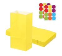 PATIKIL Bolsitas De Favor Para Fiesta 24 Pcs 3.5x2.4x7.1 Pulgadas Mini Bolsas De Papel Para Dulces Regalo Celebración Halloween Cumpleaños Boda Con Calcomanías Amarillo