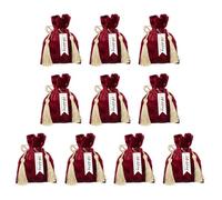 PATIKIL Bolsitas De Felpa De 5.51 X 3.94 Pulgadas, 10 Piezas Bolsas Para Dulces Para Bodas Día De La Madre Pascua Aniversario Navidad Graduación Celebración, Rojo Vino