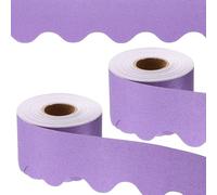 PATIKIL Borde de Tablón de Anuncios con Purpurina, 2 Rollos 65.6 Pies Póster Pizarra Decoración de Corcho Recorte de Bordes Festoneados Decoración de Pared para Aulas, Púrpura Claro
