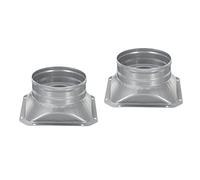 PATIKIL Brida de conector de conducto de 4 pulgadas, paquete de 2 bridas de tubo rectas de metal cuadradas a redondas, conducto de aire para calefacción, refrigeración y ventilación, sistema HVAC