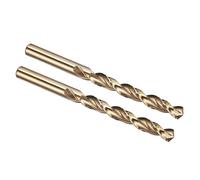 PATIKIL Brocas de 10mm, Acero de Alta Velocidad M42 con 8% Cobalto, Vástago Recto Jobber 135°, Acabado Dorado para Aleación de Titanio de Alta Temperatura y Metal Duro - Paquete de 2