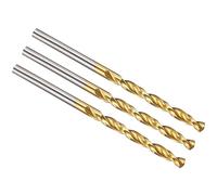 PATIKIL Brocas de 2.5mm, Acero de Alta Velocidad M42 con 8% Cobalto, Vástago Recto Jobber 135°, Recubierto de Nitruro de Titanio (TiN) para Acero Inoxidable y Metales Duros - Paquete de 3
