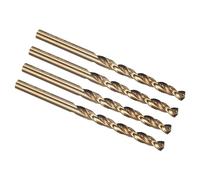 PATIKIL Brocas de 5mm, Acero de Alta Velocidad M42 con 8% Cobalto, Vástago Recto Jobber 135°, Acabado Dorado para Aleaciones de Titanio de Alta Temperatura y Metal Duro - Paquete de 4