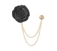 PATIKIL Broche de Flor de Rosa Alfiler de Solapa para Trajes de Hombre Accesorios de Traje Alfileres de Flor Moda de Hombre Novio Boda Cumpleaños Graduación Fiesta Negro