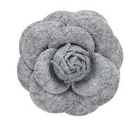 PATIKIL Broches de Flores de Camelia Broches de Tela Vintage Hechos a Mano para Mujeres Adornos Florales para Sombreros Vestidos Camisas Corbatas Corsé Gris