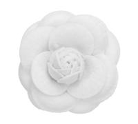 PATIKIL Broches de Flores de Camelia Broches de Tela Vintage Hechos a Mano para Mujeres Adornos Florales para Sombreros Vestidos Camisas Corbatas Corsé Blanco