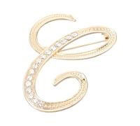 PATIKIL Broches de Letra Inicial, Broche con Letra C de Strass, Alfiler de Solapa de Metal con Cristal, Abecedario de la A a la Z para Mujeres, Joyería, Regalo, Artesanía, Tono Dorado