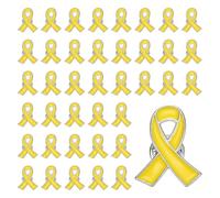 PATIKIL Broches De Listón Amarillo 50 Pcs Alfileres De Conciencia Con Seguro De Envoltura Trasera De Esmalte Para Eventos De Recaudación De Fondos De Caridad Pública