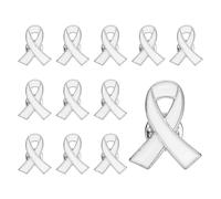 PATIKIL Broches De Listón Blanco 12 Pcs Alfileres De Conciencia Con Cierre Seguro Broche De Solapa Esmaltado Para Eventos De Recaudación De Fondos De Caridad Pública