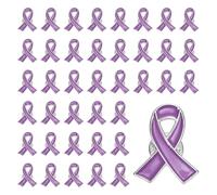 PATIKIL Broches De Listón Morado 50 Pcs Alfileres De Conciencia Con Cierre Seguro En Esmalte Para Eventos De Recaudación De Fondos De Caridad Pública