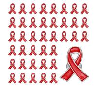 PATIKIL Broches De Listón Rojo 50 Pcs Alfileres De Conciencia Con Seguro De Enganche Trasero Broche De Solapa Esmaltado Para Eventos De Recaudación De Fondos De Caridad Pública