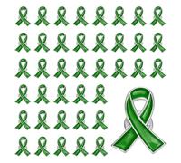 PATIKIL Broches De Listón Verde Bosque 50 Pcs Alfileres De Conciencia Con Cierre Seguro Para Eventos De Recaudación De Fondos De Caridad Pública