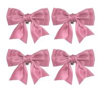PATIKIL Broches De Zapatos Con Lazo Para Mujer 4 Pcs Lazos Elegantes De Satén Desmontables Adorno Encantador Para Decoración Boda Fiesta Rosa Rosado