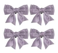PATIKIL Broches De Zapatos Con Lazo Para Mujer 4 Pcs Lazos Elegantes De Satén Desmontables Broches Para Zapatos Adorno Encantador Para Decoración Boda Fiesta Gris Morado