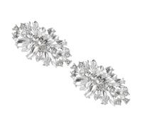 PATIKIL Broches De Zapatos De Strass, 1 Par Desmontable Clásico Moda Lazo Brillante Accesorios De Tacones Decoración Para Boda Fiesta Nupcial Uso Diario Accesorios Plata