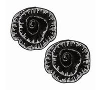 PATIKIL Broches Yes De Flores De Rosa Para Mujer 2Pcs Elegantes Broches Florales De Cristal Delicados Camelia De Tela Boutonnieres Corsagees De Solapa Para Mujer Regalo De Boda Ropa Negro