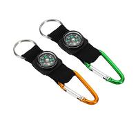 PATIKIL Brújula Llavero Cinturón Clip, 2 en 1 Juego Explorador Fiesta Regalos para Camping Exterior, Amarillo Verde