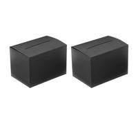 PATIKIL Buzón de Sugerencias de Cartón, 2 Pzas 16.5 x 11.4 x 11.4 cm Urna con Panel de Cabecera Removible Caja de Sorteo para Sugerencias, Recolección Propinas Donaciones Votaciones, Negro