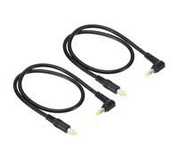 PATIKIL Cable de Alimentación CC Macho a Macho de 2 Pies y 5,5 mm x 2,5 mm 2 Adaptadores de Cable de 18Awg en Ángulo Recto de 90 Grados para Enrutador Cámara Vigilancia Dvr