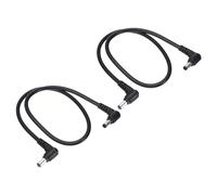 PATIKIL Cable de Alimentación CC Macho a Macho de 5.5 x 2.1 mm 2 Pies 2 Piezas Adaptador de Cable de 18Awg con Conector 90 Grados para Enrutador Cámara Vigilancia Dvr