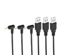PATIKIL Cable de Alimentación Usb A Dc de 3 Pies Con Conector de Barril de 2.5x0.7mm 3 Piezas Cable Adaptador de Carga de Alambre de 24AWG para Luces Ventiladores Altavoces Negro