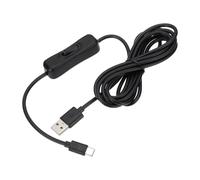 PATIKIL Cable De Extensión USB De 6.56 Pies Con Interruptor De Encendido Y Apagado, Tipo C A USB Macho Soporta Datos Y Suministro De Energía Cable De 4 Núcleos, Ventilador, Negro