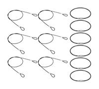 PATIKIL Cable de seguridad de 19.7 pulgadas, 6 piezas de cable trenzado de acero inoxidable de 0.08 pulgadas de diámetro, cuerda de alambre con doble bucle para equipaje, bicicletas, puertas, paquetes