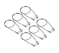 PATIKIL Cable de Seguridad de Acero Inoxidable 27.6"/70cm 6 Piezas Cables Flexibles de Seguridad de 3mm con Doble Lazo y Gancho para Iluminación de Escenarios Equipaje Plateado